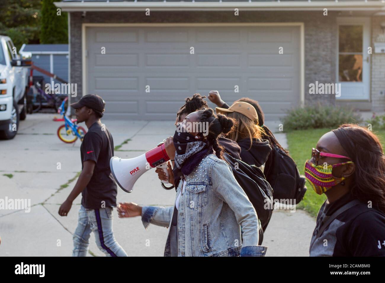 Le vite nere contano la protesta a Milwaukee, Wisconsin Foto Stock