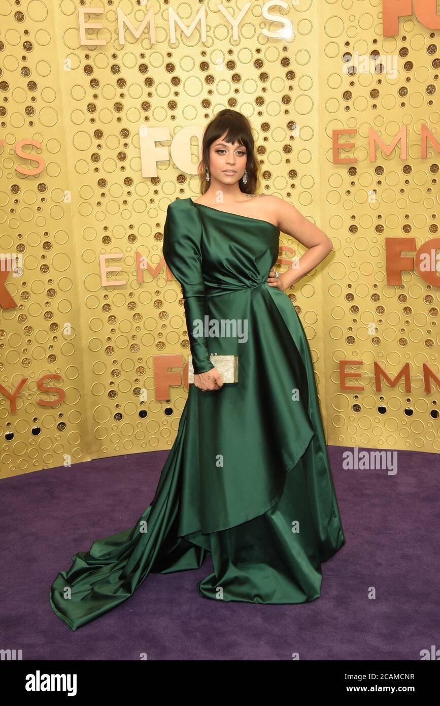 LOS ANGELES - SET 22: Lilly Singh al Primetime Emmy Awards - Arrivi al Microsoft Theatre il 22 settembre 2019 a Los Angeles, California Foto Stock