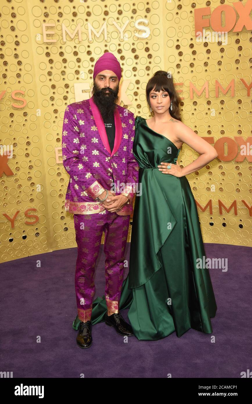LOS ANGELES - SET 22: Umile il poeta, Lilly Singh al Primetime Emmy Awards - Arrivi al Microsoft Theatre il 22 settembre 2019 a Los Angeles, California Foto Stock