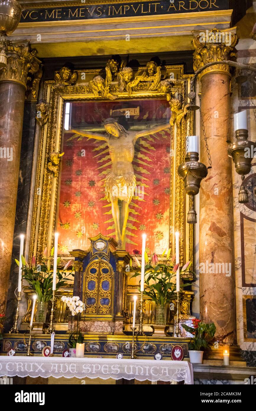 La Cappella del Santo Crocifisso nella Chiesa di San Marcello a Roma Foto Stock