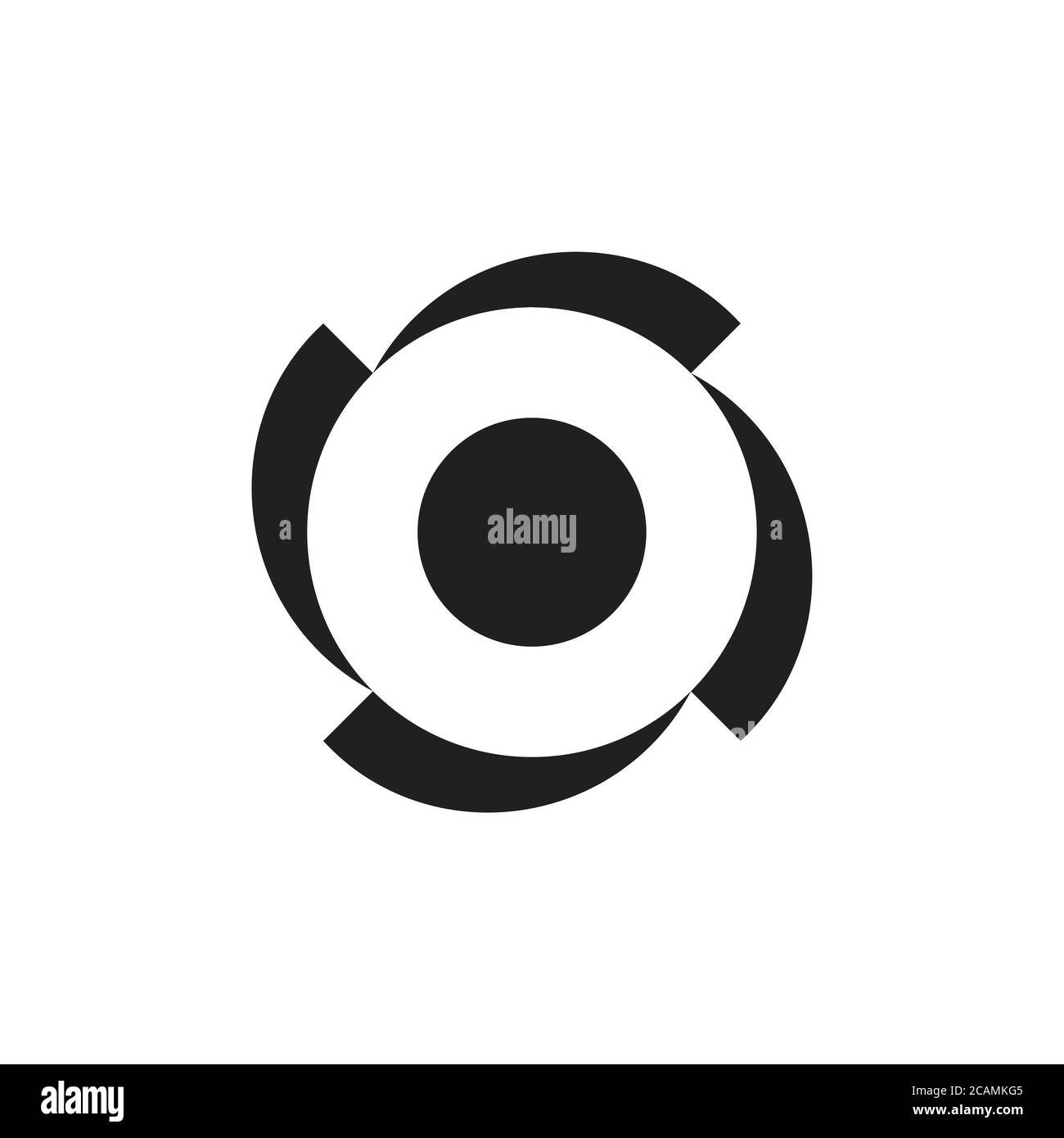 rotazione geometrica circolare vettore con logo a quattro frecce Illustrazione Vettoriale