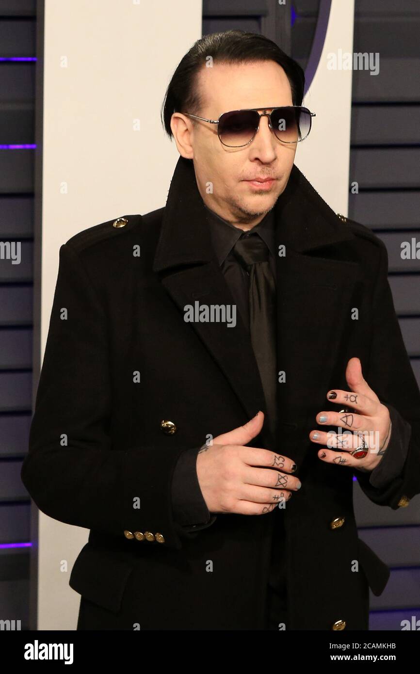 LOS ANGELES - FEB 24: Marilyn Manson al Vanity Fair Oscar Party 2019 sul Wallis Annenberg Center for the Performing Arts il 24 febbraio 2019 a Beverly Hills, Foto Stock