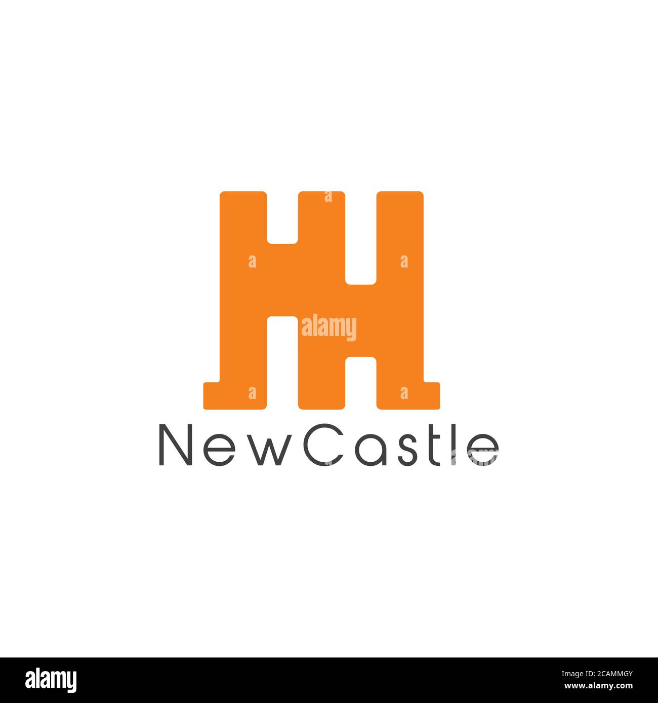 lettera n geometrico castello disegno vettore logo Illustrazione Vettoriale