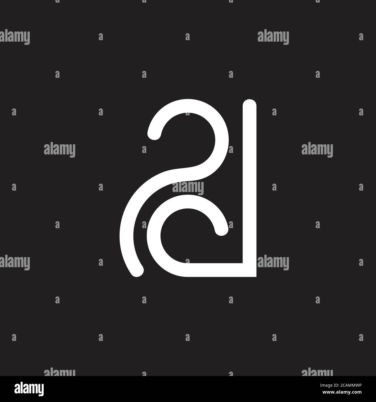 curve lettera astratta pd vettore di logo geometrico lineare Illustrazione Vettoriale