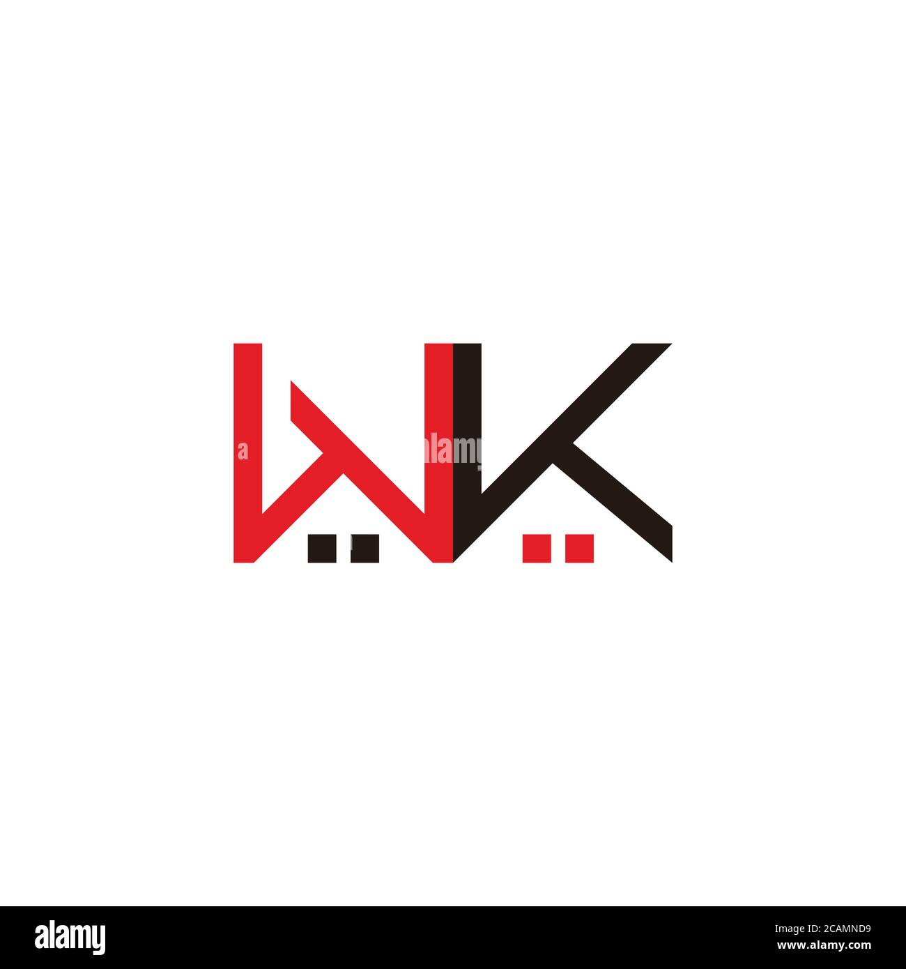lettera wk semplice geometrico colorato simbolo immobiliare vettore logo Illustrazione Vettoriale
