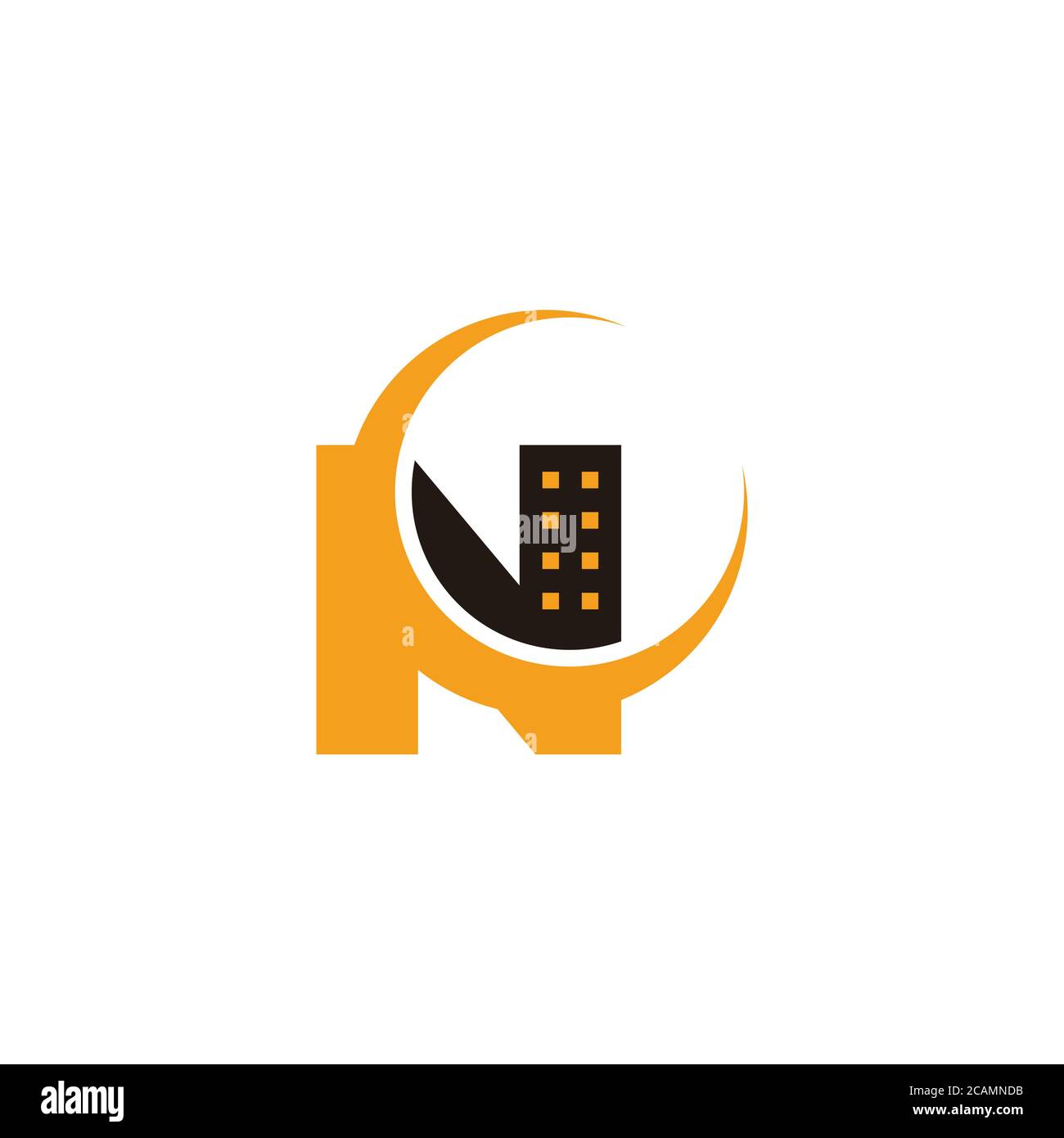 vettore di lettera nc disegno geometrico adatto per la vita notturna della città simbolo Illustrazione Vettoriale