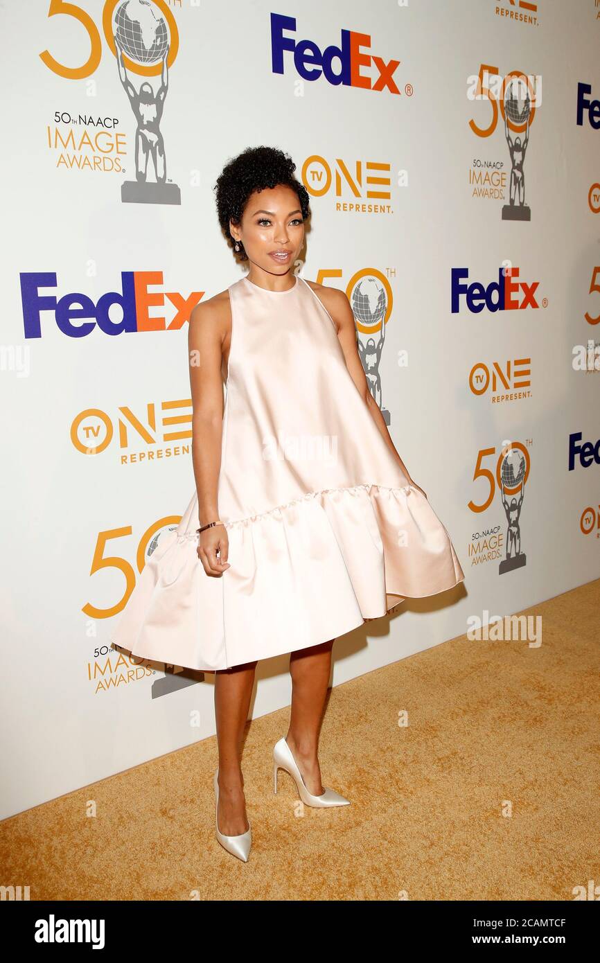 LOS ANGELES - 9 MARZO: Logan Browning al 50° NAACP Image Awards Nominees Luncheon al Loews Hollywood Hotel il 9 marzo 2019 a Los Angeles, California Foto Stock