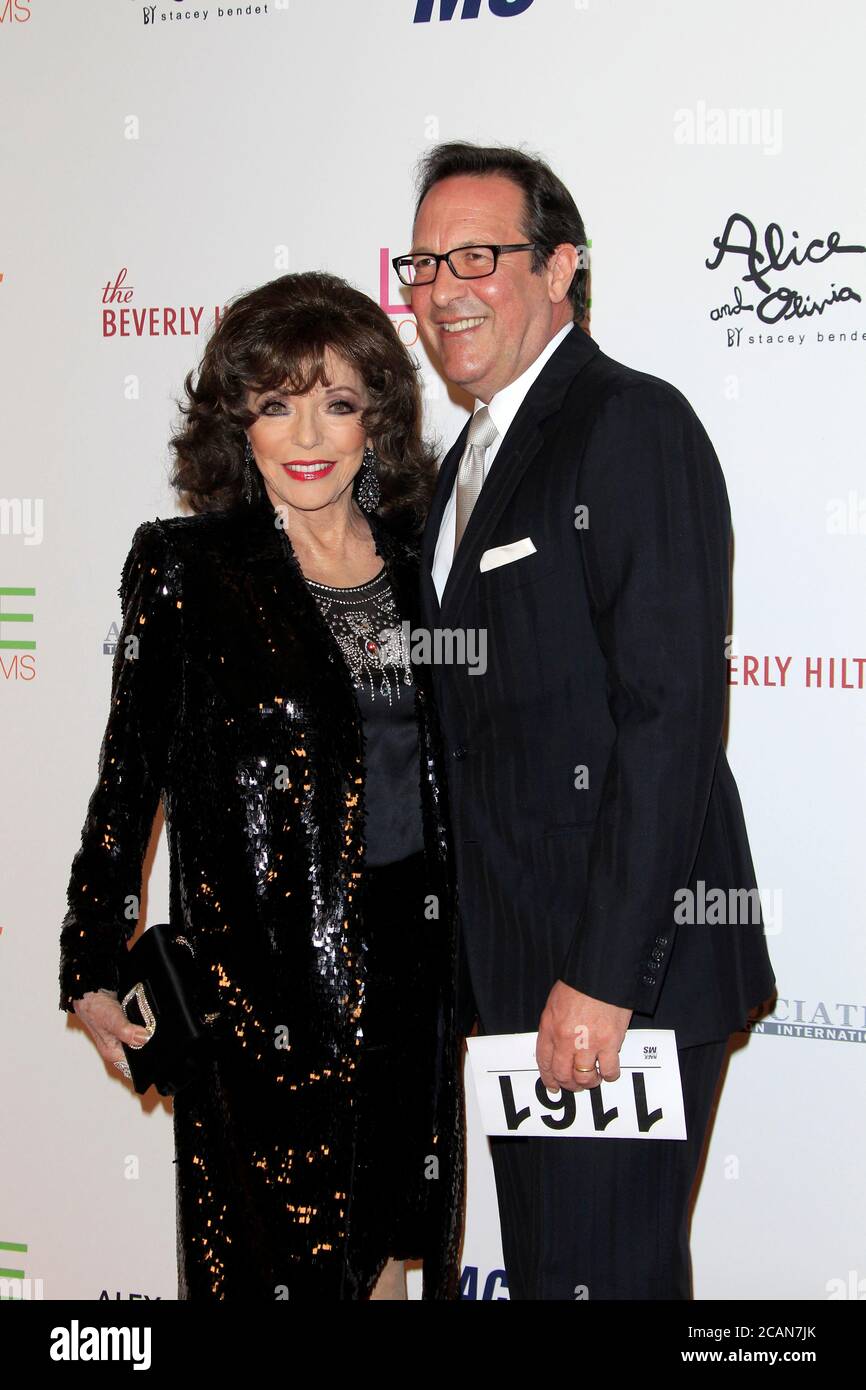 LOS ANGELES - Apr 20: Joan Collins, Percy Gibson alla 25esima gara annuale per cancellare MS Gala sul Beverly Hilton Hotel il 20 aprile 2018 a Beverly Hills, CA Foto Stock