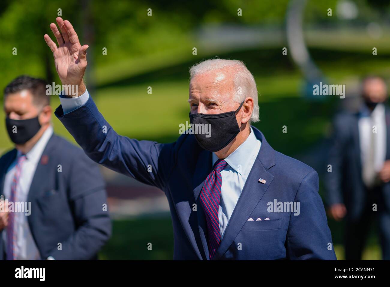 LANCASTER, PA, USA - 25 giugno 2020 - il candidato presidenziale americano Joe Biden ha discusso con le famiglie locali sulla protezione dell'Affordable Care Act - L Foto Stock