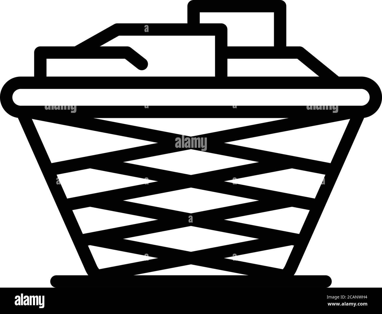 Icona del cestino della lavanderia, stile del contorno Illustrazione Vettoriale