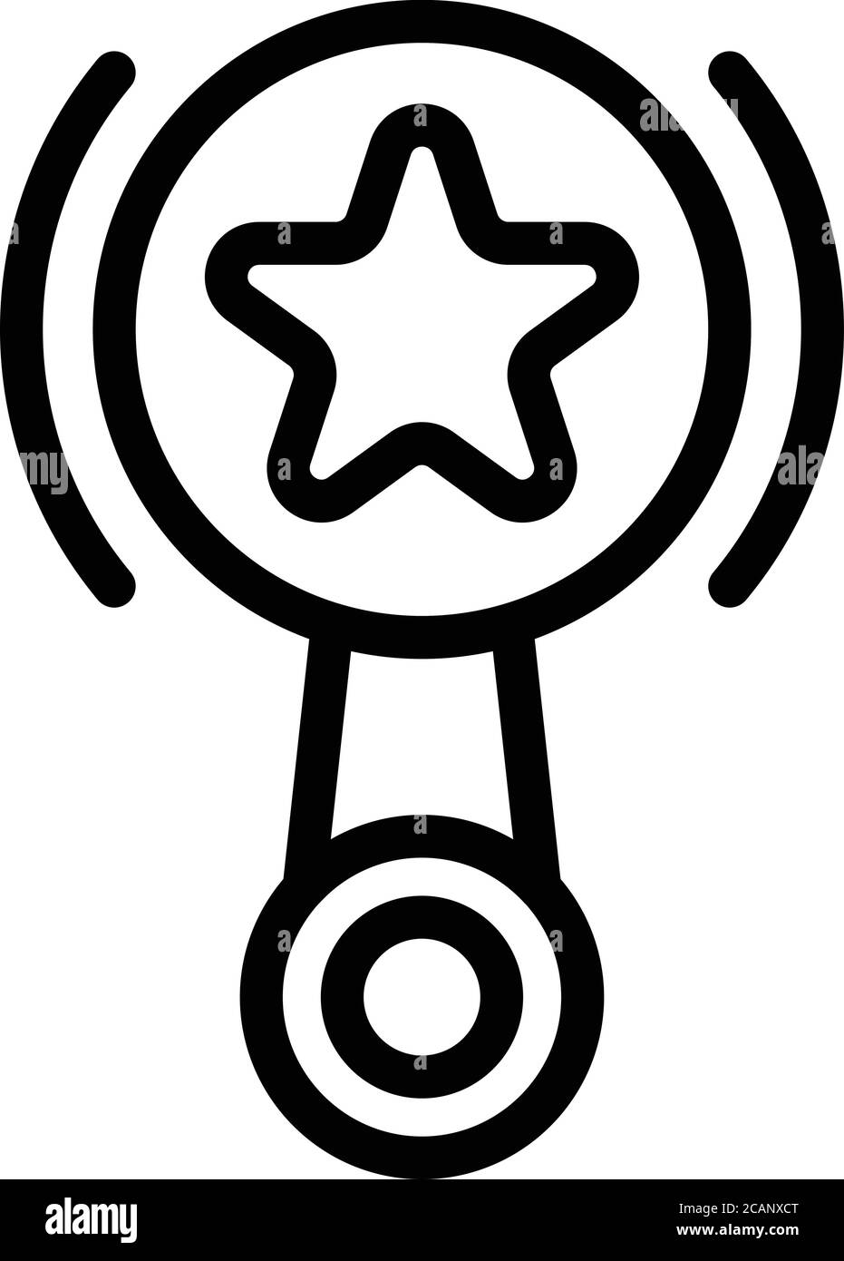 Baby sonaglio icona, stile contorno Illustrazione Vettoriale