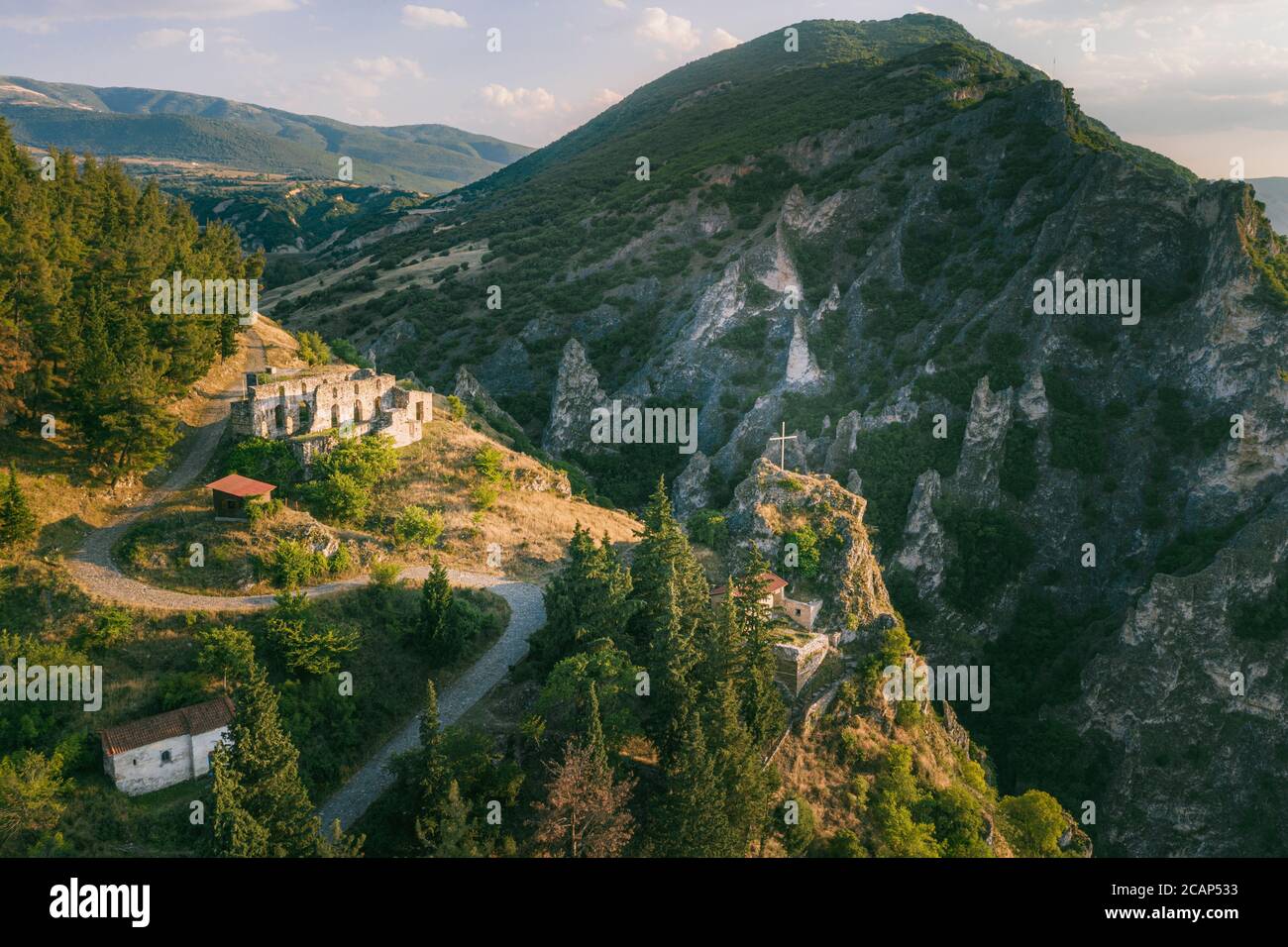 Castello e Canyon di Servia, Grecia Foto Stock