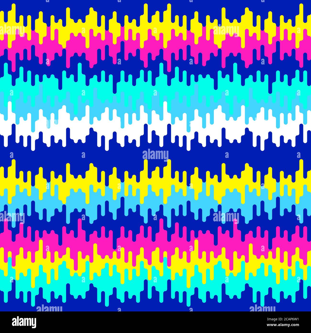Sfondo geometico astratto, motivo festivo con forme e strisce fuse. Colori vivaci e brillanti degli anni '80, stile neon degli anni '90. Modello vettoriale senza giunture Illustrazione Vettoriale