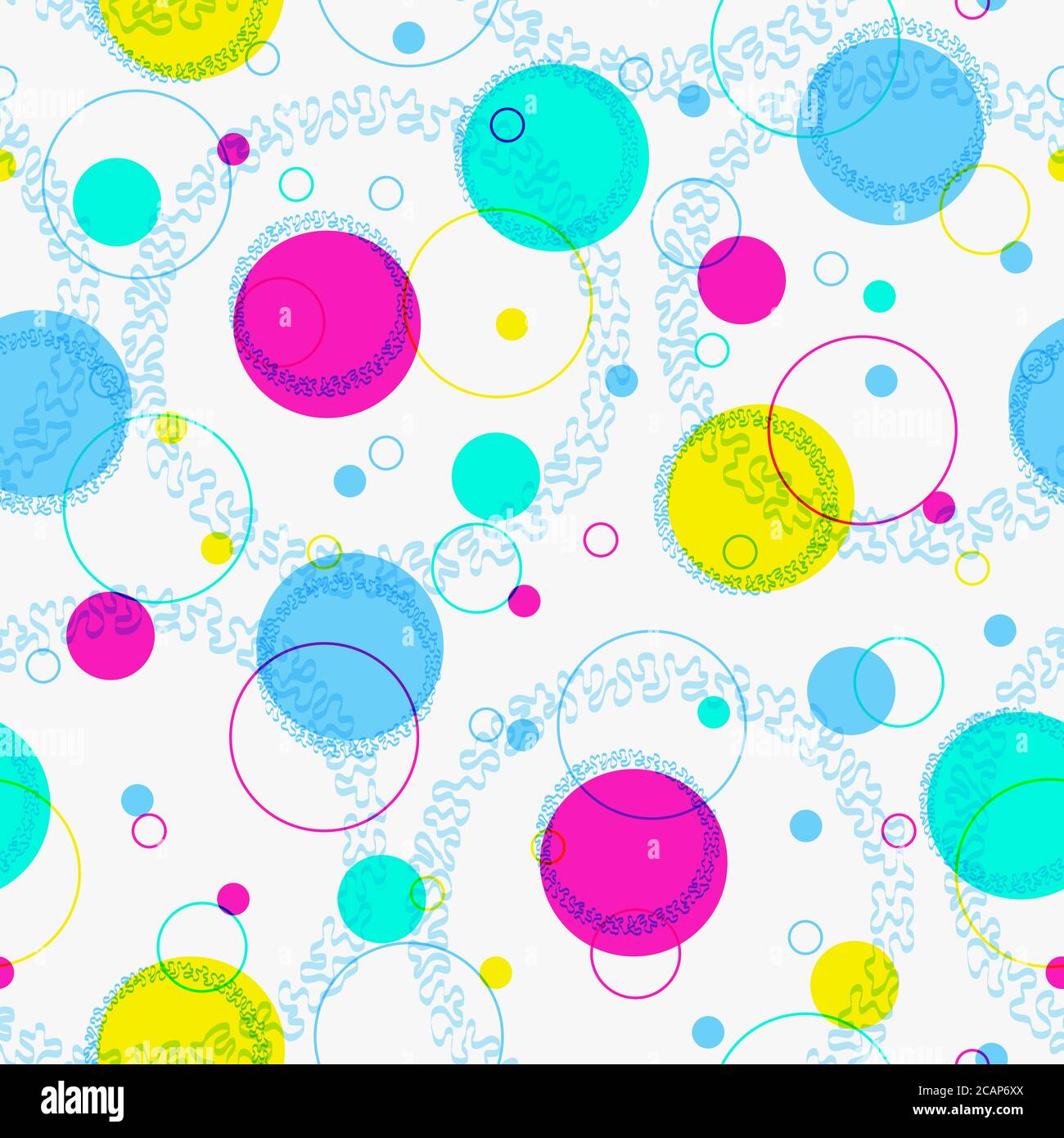 Sfondo geometico astratto, motivo festivo con diverse forme geometriche. Colori vivaci e brillanti degli anni '80, stile neon degli anni '90. Modello vettoriale senza giunture Illustrazione Vettoriale