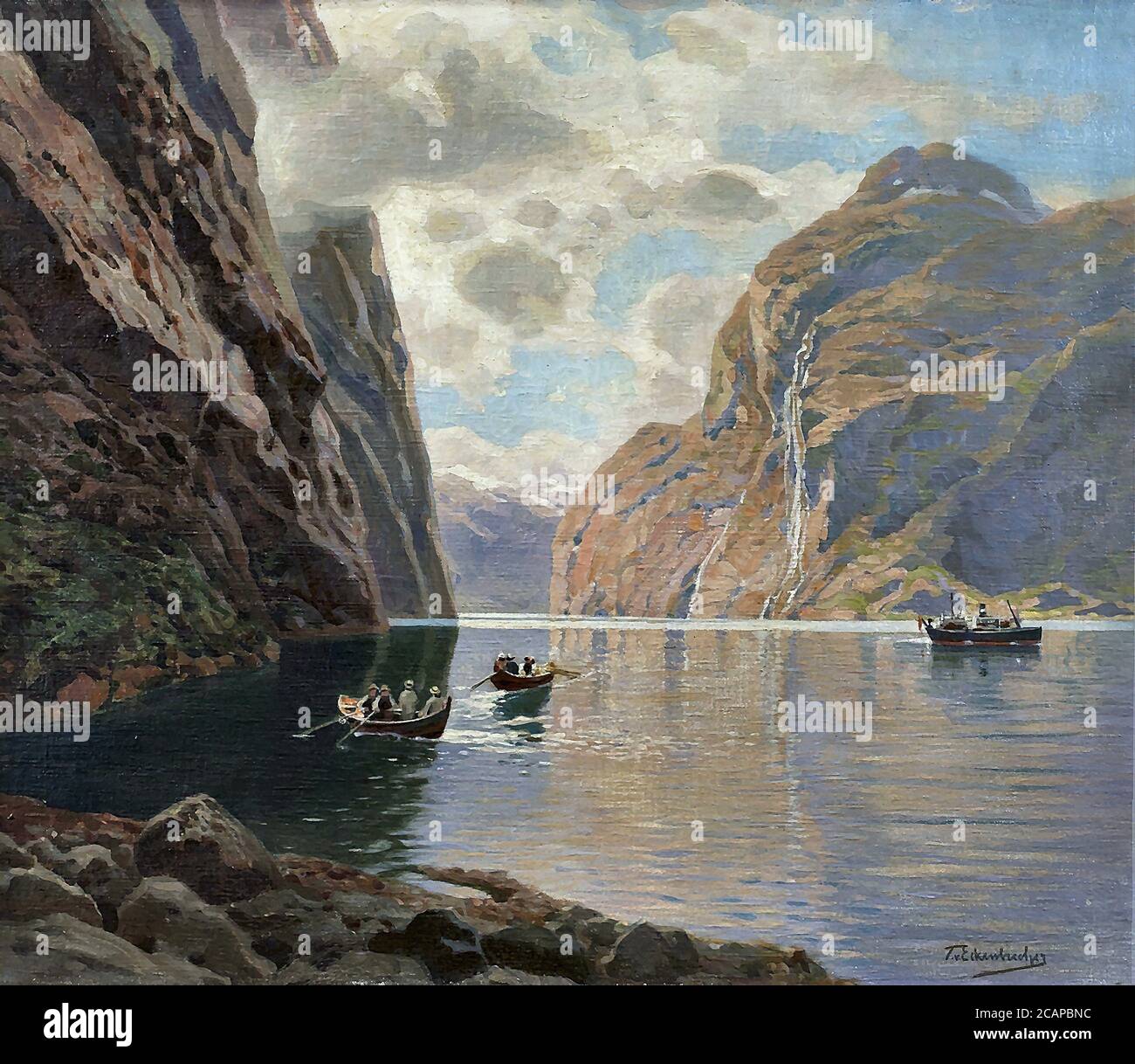 Eckenbrecher Themistocles von - am Geirangerfjord - Scuola di tedesco - 19 e inizio 20 ° secolo Foto Stock