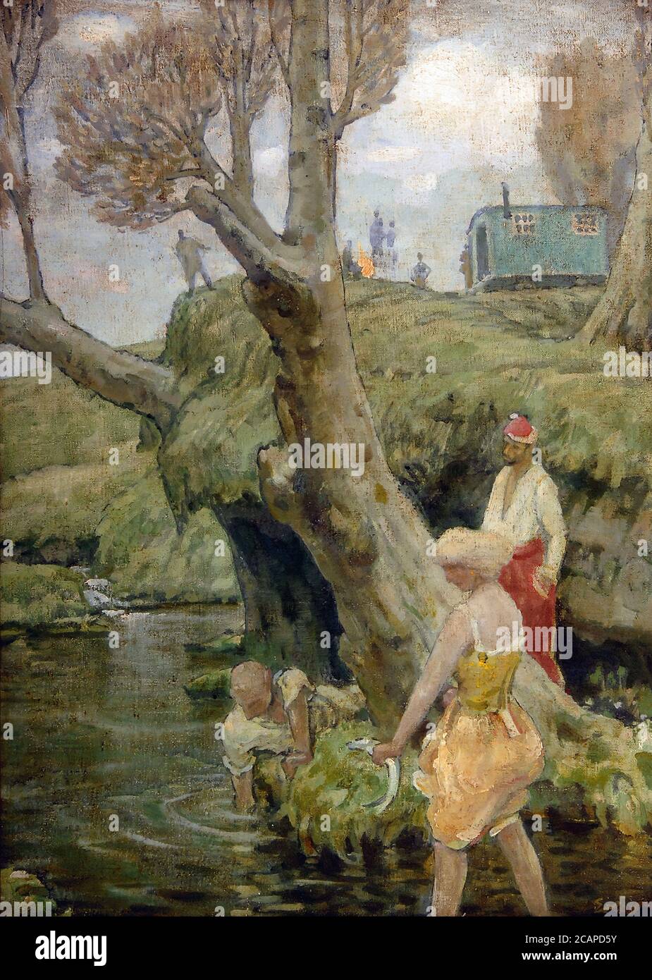 Erler Fritz - Die Fischdiebe - Scuola tedesca - XIX secolo Foto Stock