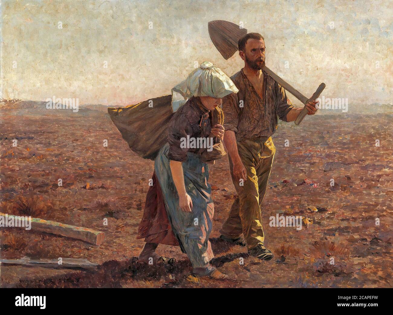 Firle Walther - dopo il lavoro è finito - Scuola tedesca - 19 ° e inizio 20 ° secolo Foto Stock