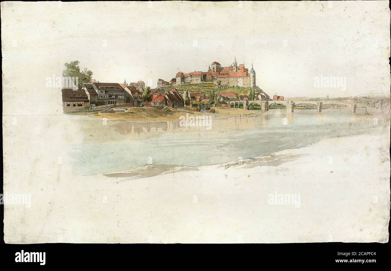Friedrich Caspar David - Blick Auf Meissen - Scuola tedesca - 19 ° e inizio del 20 ° secolo Foto Stock