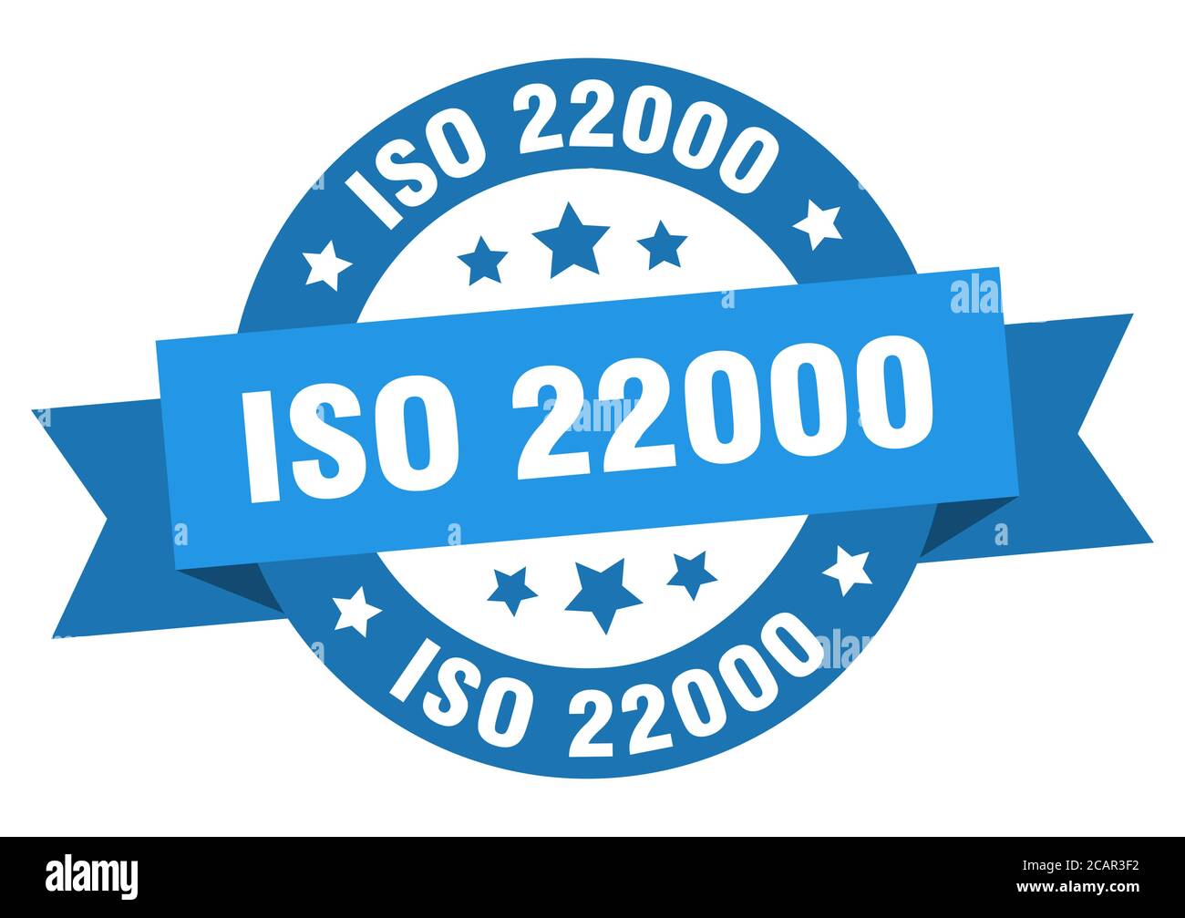 etichetta iso 22000 a nastro isolato. segno iso 22000 Illustrazione Vettoriale