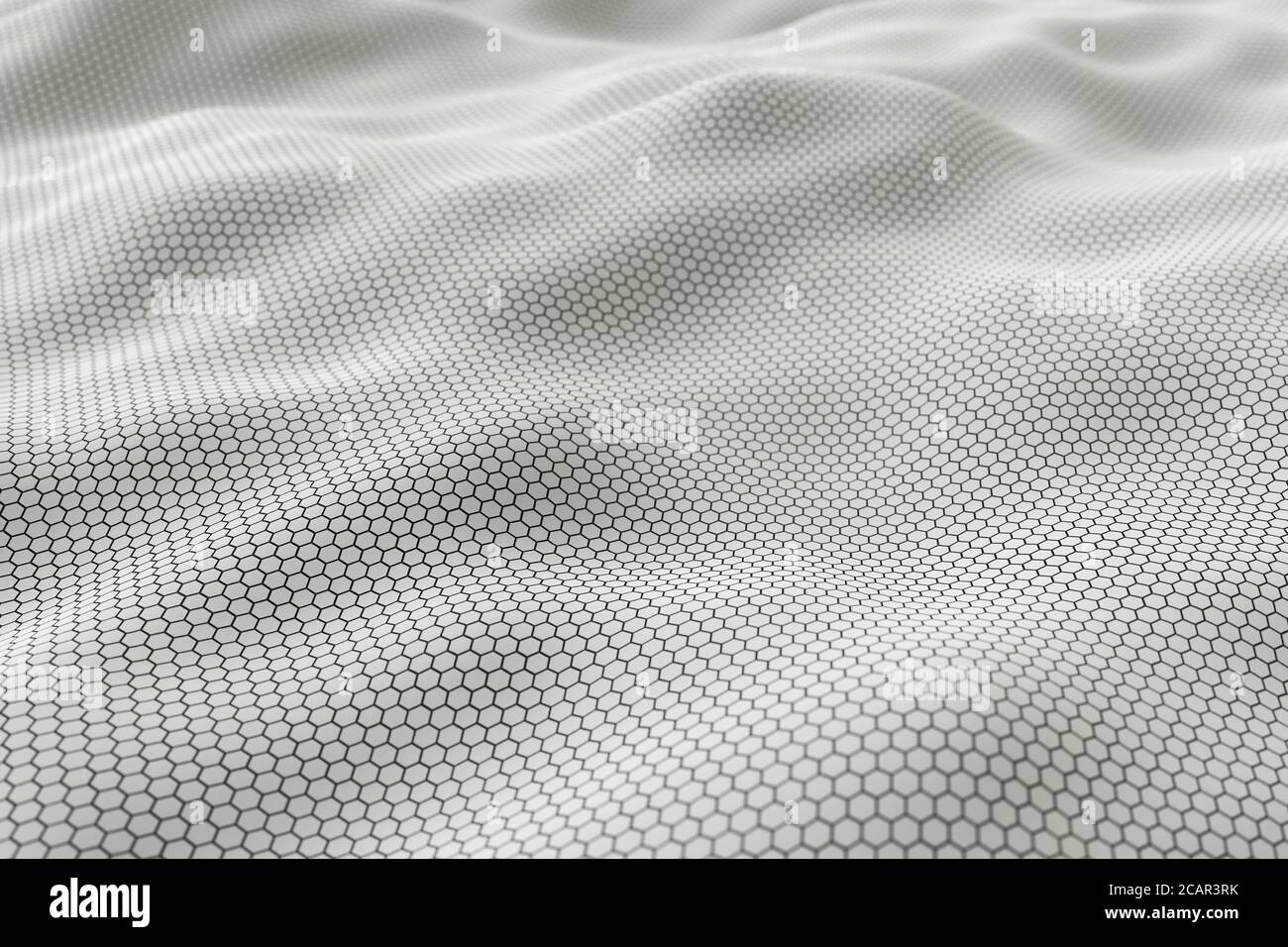 Rendering 3D della superficie bianca con motivo esagonale Foto Stock