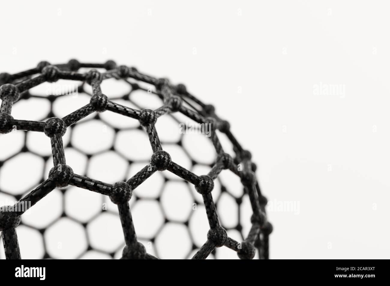 Rendering 3D di fullerene ball su sfondo bianco Foto Stock