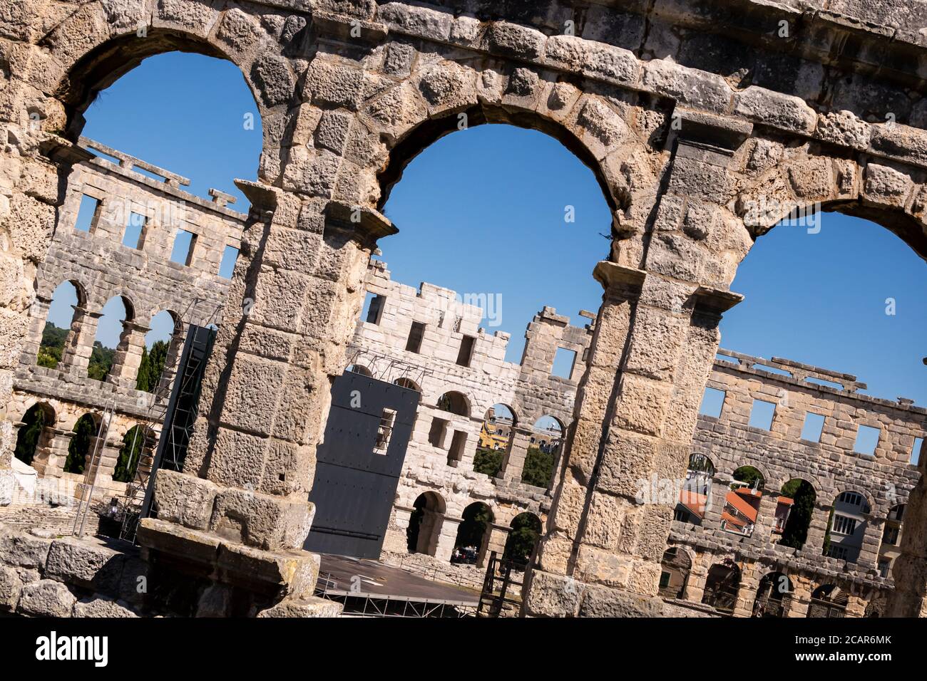 Arena a der Stadt Pula Foto Stock