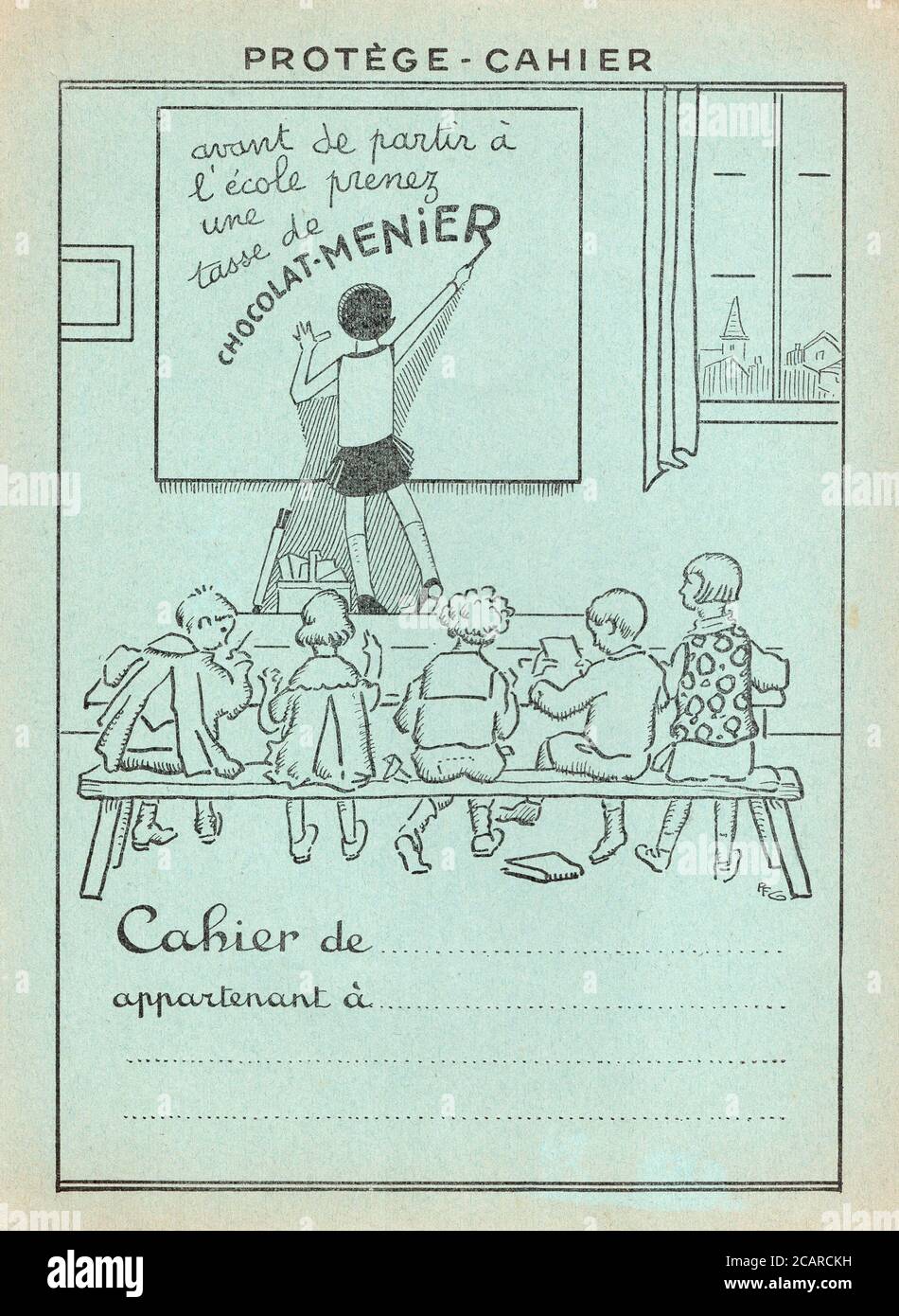 Protege cahier chocolat Menier vers 1950 Foto Stock
