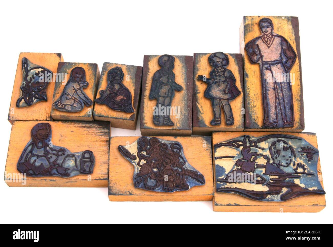 tampons encreur la famille - ecole vers 1960 Foto Stock