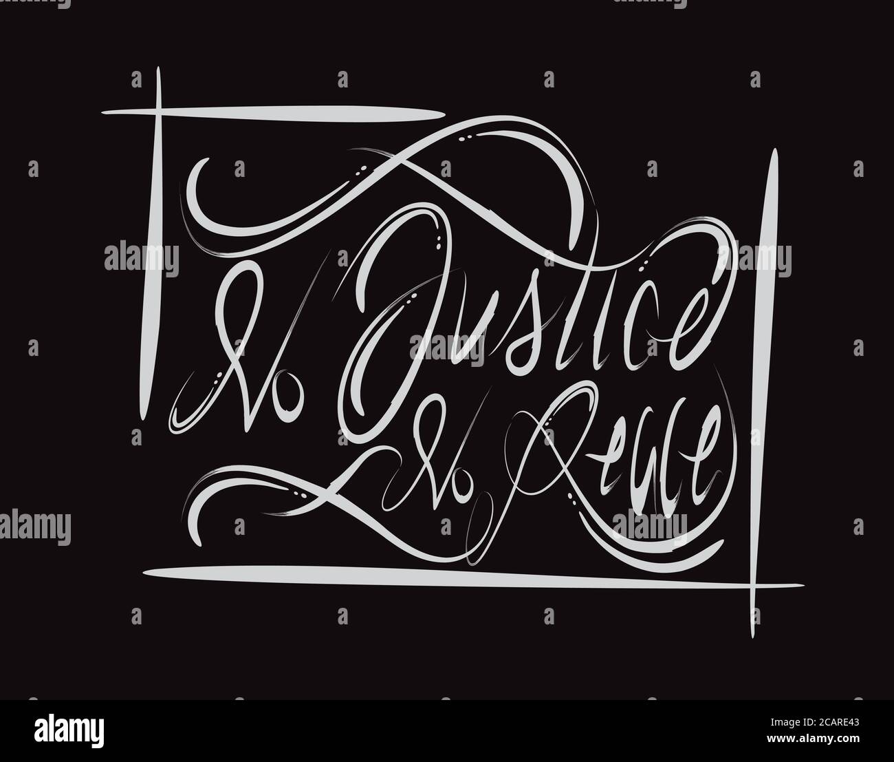No Justice No Peace Lettering text on Black background in illustrazione vettoriale Illustrazione Vettoriale