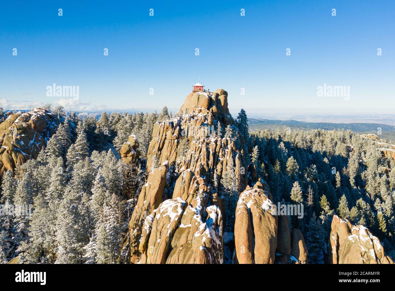 Foto aerea della testa del diavolo, Pike National Forest, Colorado, USA Foto Stock