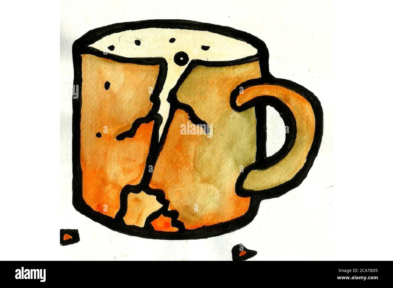 Una tazza rotta di disegno del tè Foto stock - Alamy