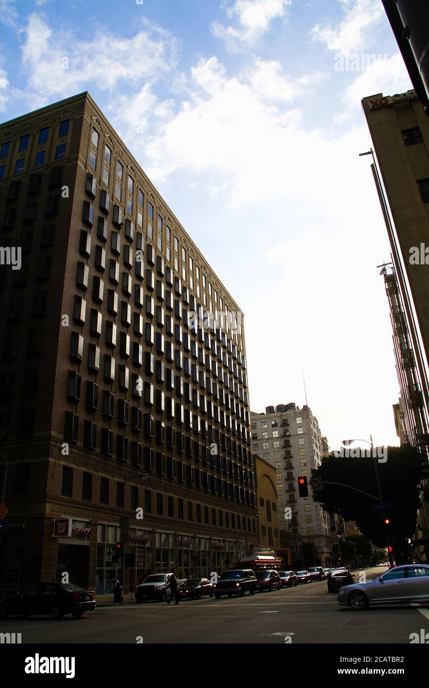 Downtown Los Angeles, CA/USA - Nov 26,2018: 7th Street all'incrocio con Hope Street nel centro di Los Angeles Foto Stock