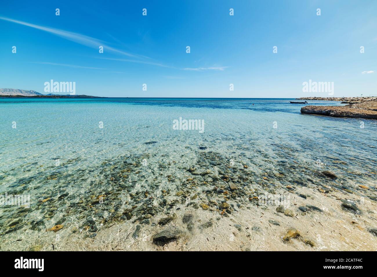 Spiaggia Cala d'Ambra in Costa Smeralda, Italia Foto Stock