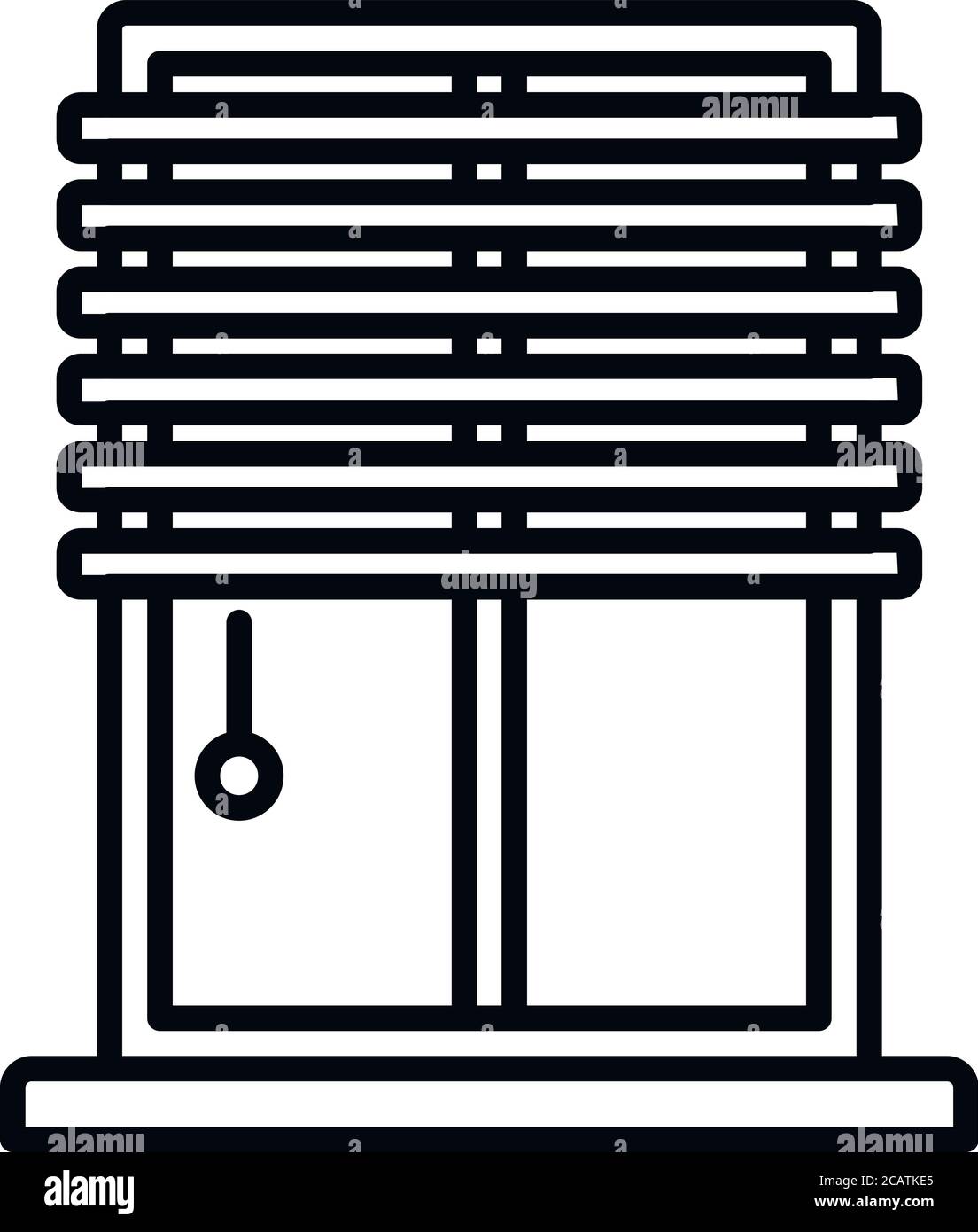 Icona di installazione della finestra. Icona vettoriale di installazione della finestra di contorno per il web design isolato su sfondo bianco Illustrazione Vettoriale