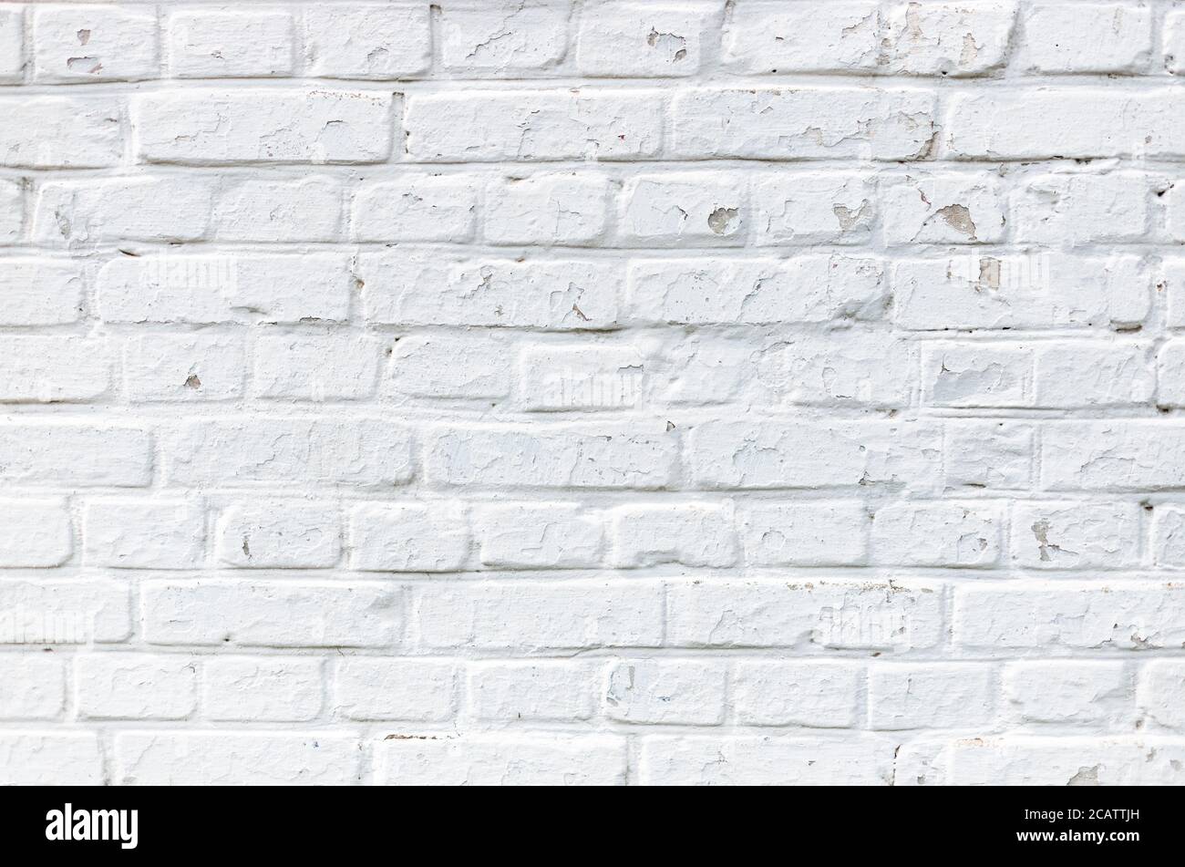 Bianco grunge vecchio muro di mattoni. Primo piano Foto Stock