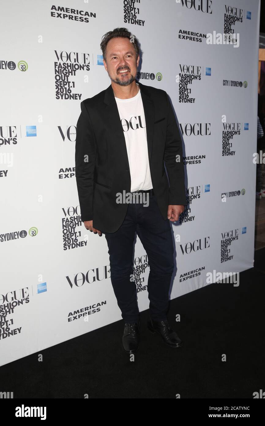 John Dixon partecipa al Vogue America Express Fashion’s Night out a Sydney, Australia. Foto Stock