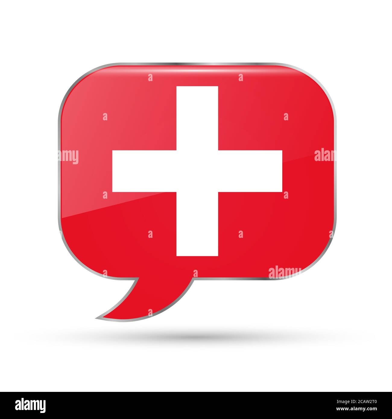 3D rendering della bandiera della Svizzera Foto Stock