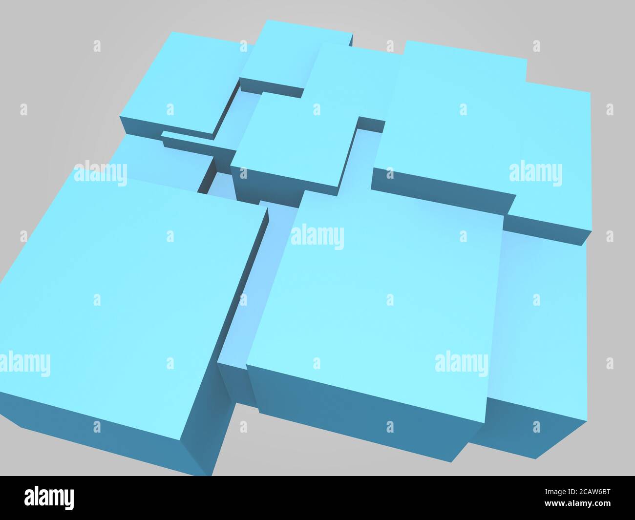 Rendering 3d Abstract sfondo 3d con cubi diversi Foto Stock