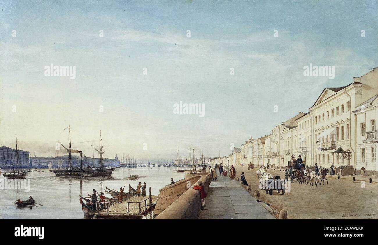 Gaertner Eduard - Inglese Embankment a Pietroburgo - Scuola di Tedesco - XIX e inizio XX secolo Foto Stock