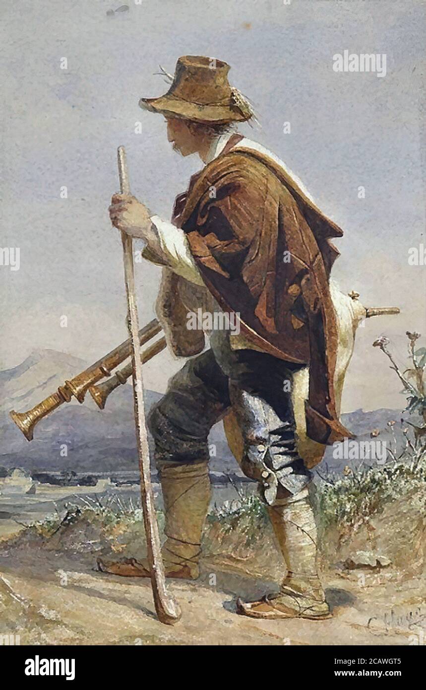 Haag Carl - Studio di un Pastore Italiano - Scuola tedesca - XIX secolo Foto Stock