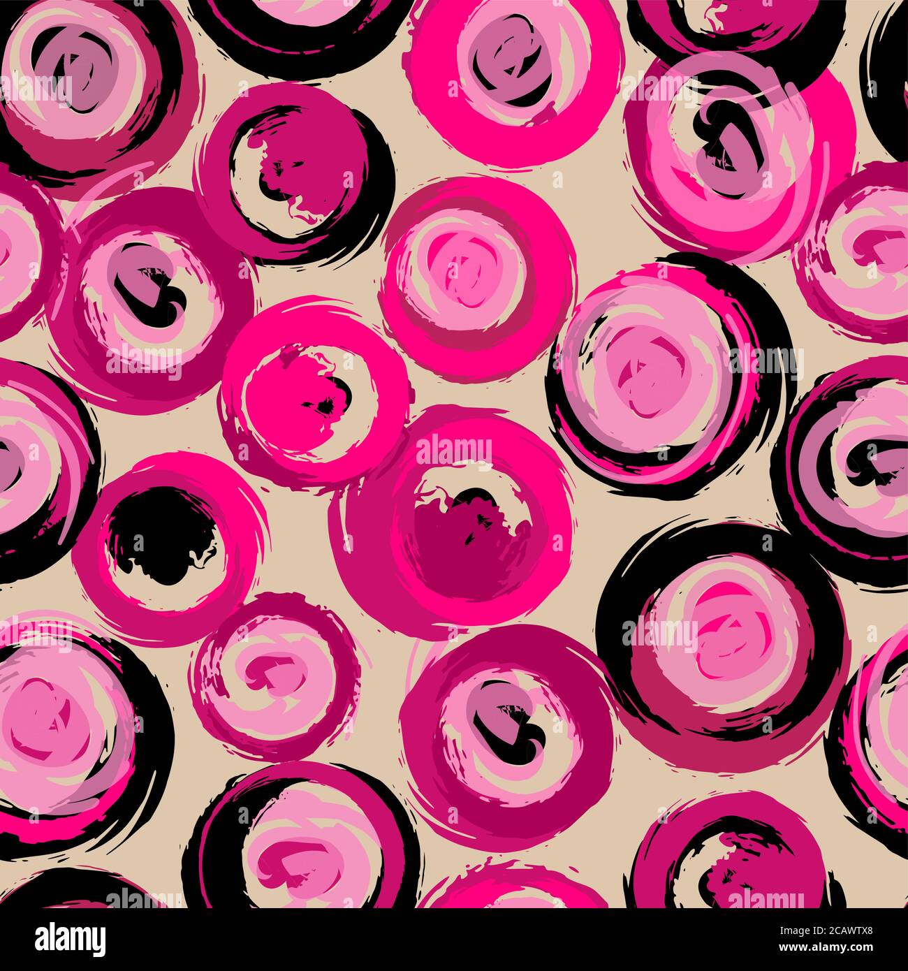 motivo di sfondo senza cuciture, con cerchi e tratti, grunge Illustrazione Vettoriale