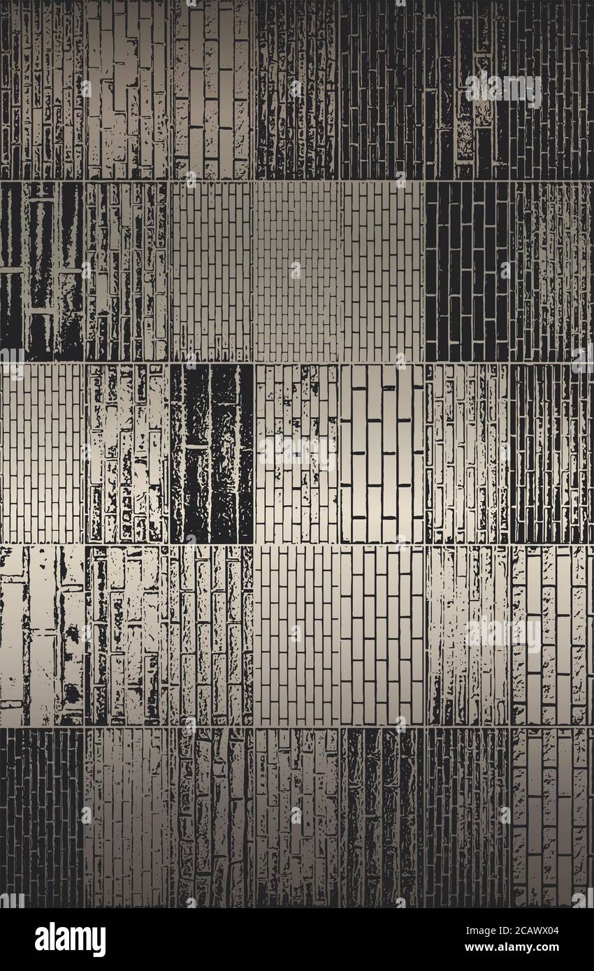 Set di texture di parete di mattoni di sfondo. Immagine Gradient.Vector. Illustrazione Vettoriale