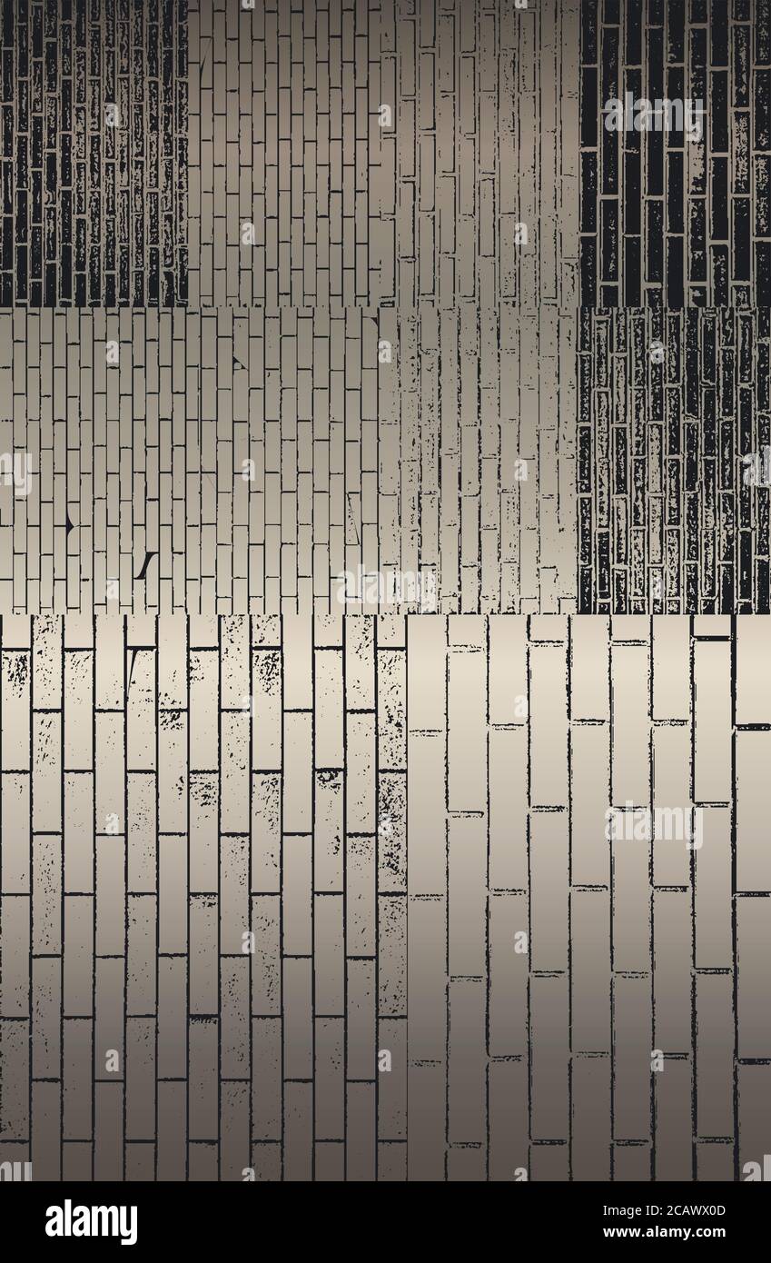 Set di texture di parete di mattoni di sfondo. Immagine Gradient.Vector. Illustrazione Vettoriale