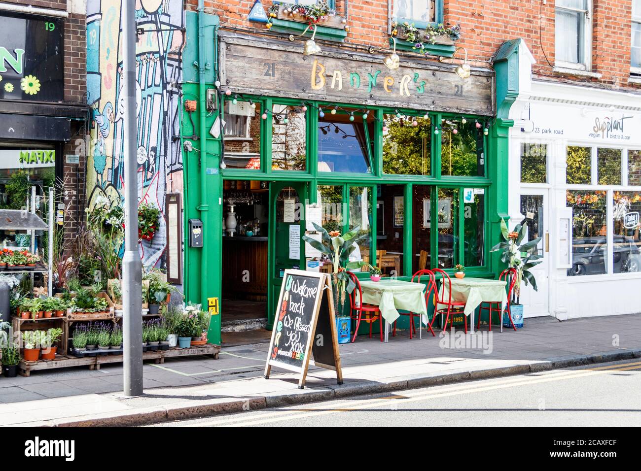 Banner's Restaurant in Park Road, Crouch End, North London, Regno Unito Foto Stock