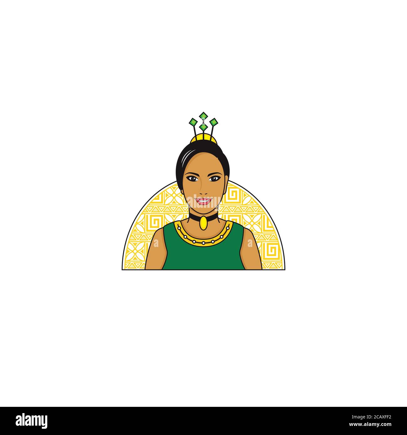 Logo Polinesiano ragazza / icona design Illustrazione Vettoriale