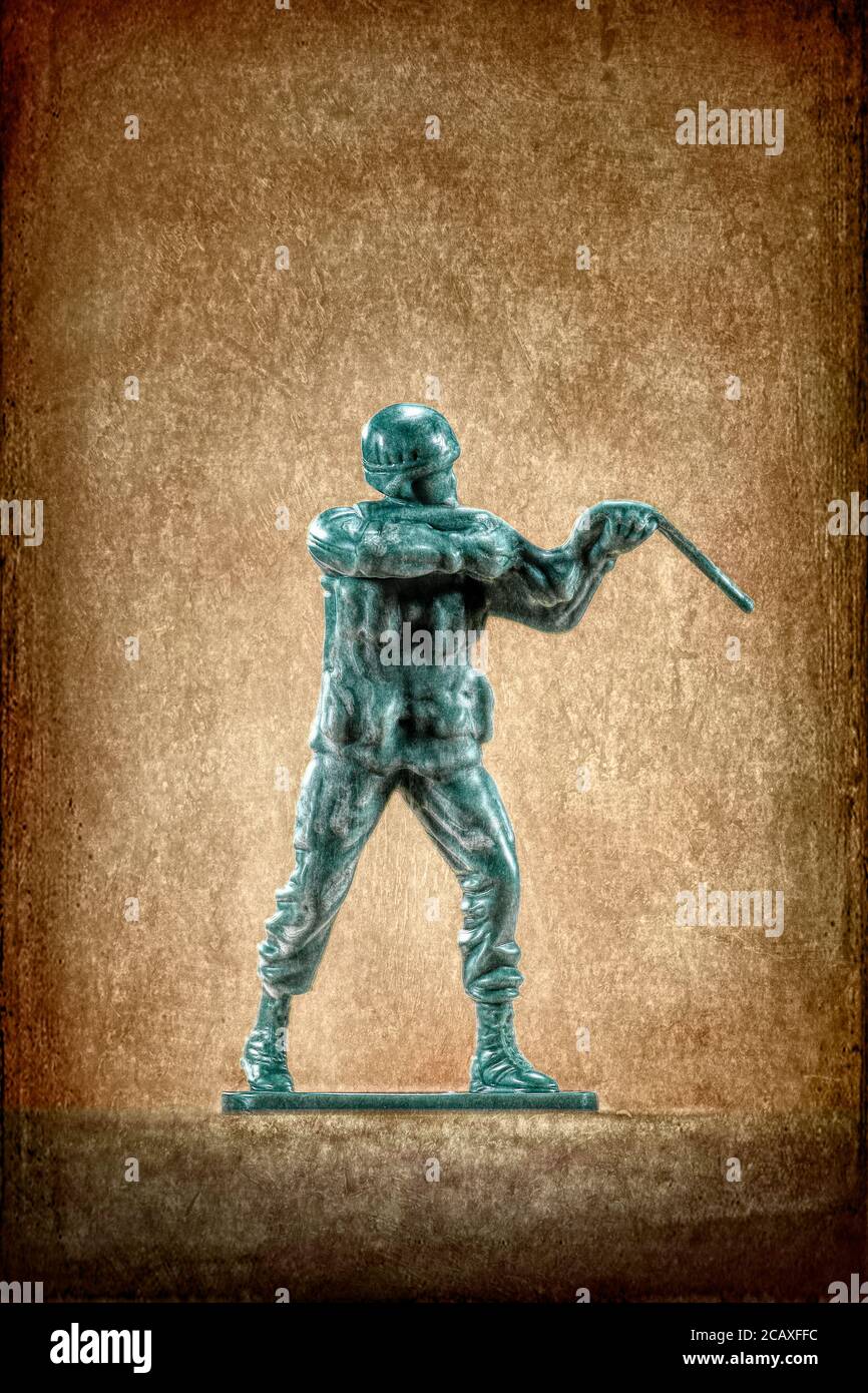 Soldato dell'esercito che soffre di PTSD Foto Stock