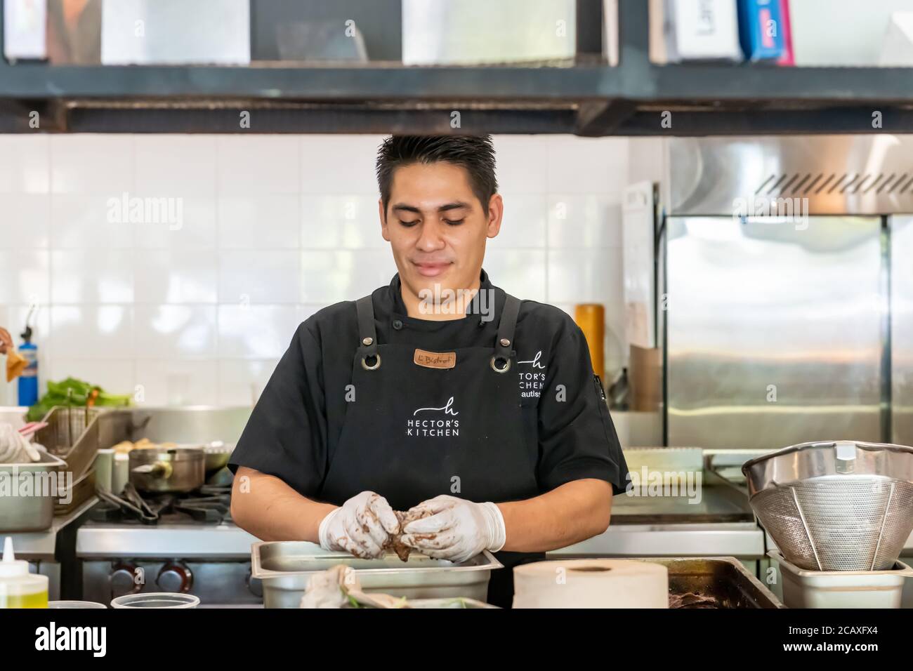 Team culinario di Hector's Kitchen a Punta Mita, Messico Foto Stock