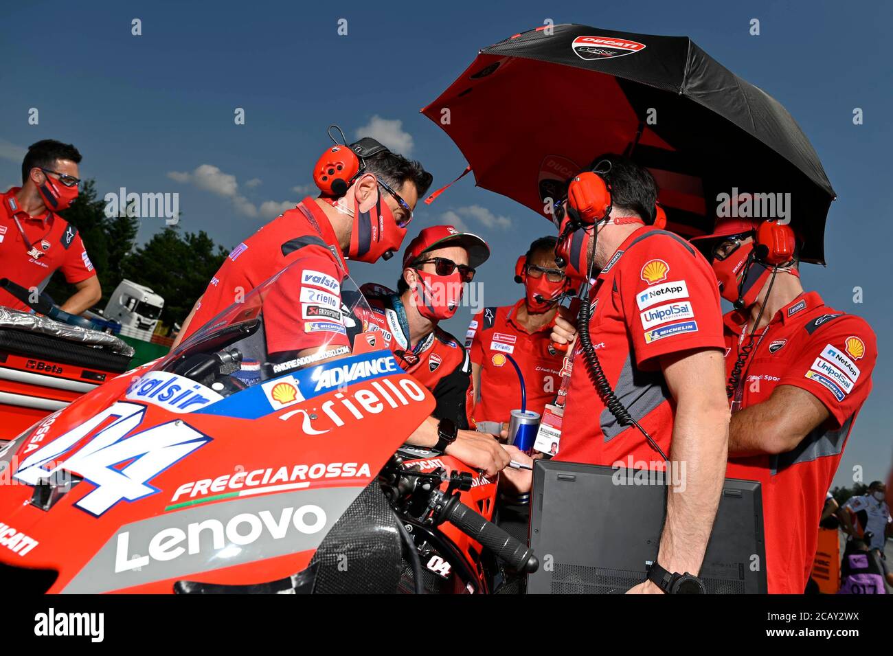 Brno, Repubblica Ceca. 10 agosto 2003. Gara del Gran Premio del MotoGP della Repubblica Ceca sul circuito di Brno. 9 agosto 2020 Carreras en el Gran Premio de MotoGP de la Republica Checa en el circuito de Brno. 9 de Agosto, 2020 Andrea Dovizioso MotoGP.com/Cordon Press Credit: CORDON PRESS/Alamy Live News Foto Stock