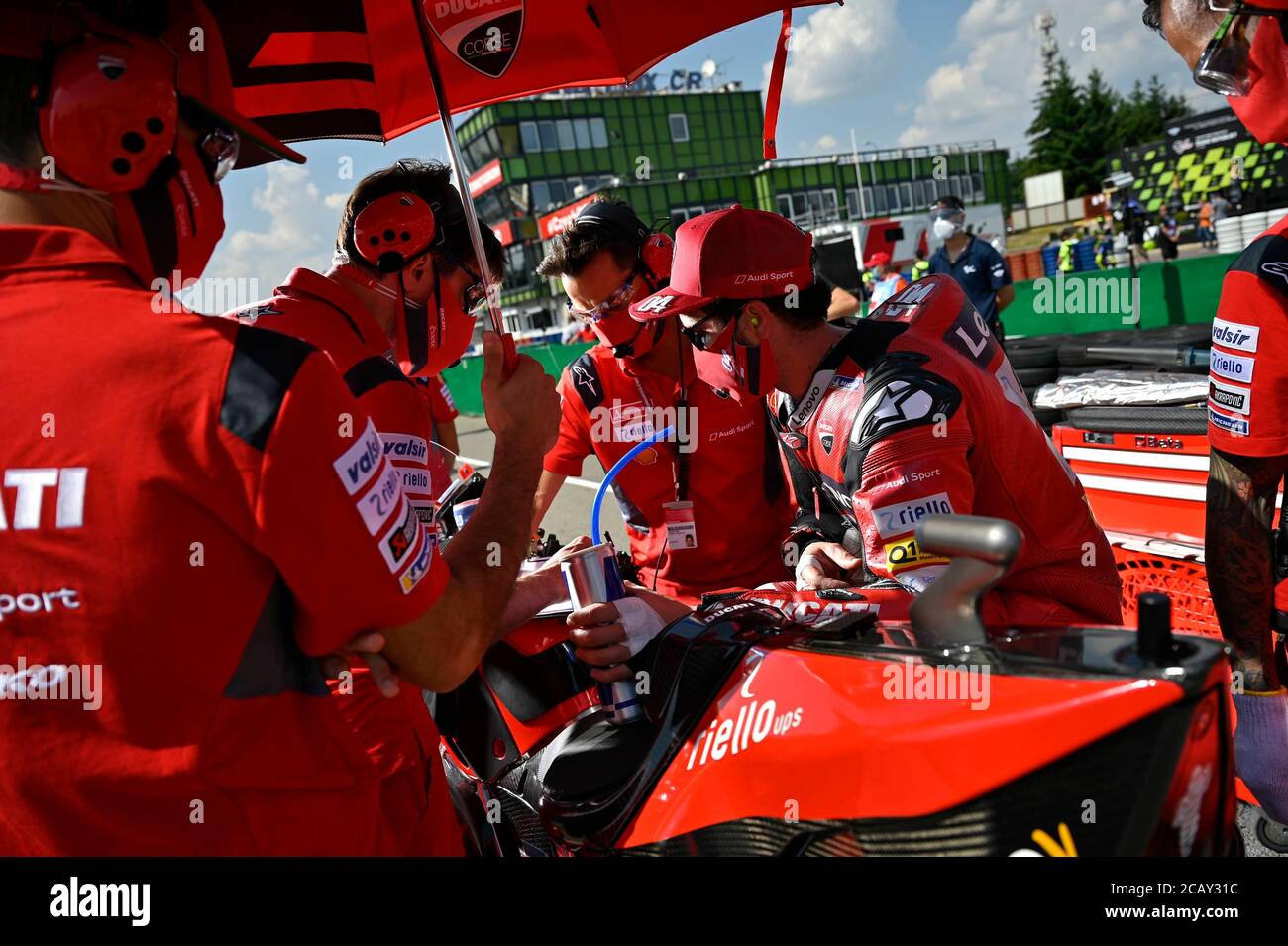 Brno, Repubblica Ceca. 10 agosto 2003. Gara del Gran Premio del MotoGP della Repubblica Ceca sul circuito di Brno. 9 agosto 2020 Carreras en el Gran Premio de MotoGP de la Republica Checa en el circuito de Brno. 9 de Agosto, 2020 Andrea Dovizioso MotoGP.com/Cordon Press Credit: CORDON PRESS/Alamy Live News Foto Stock