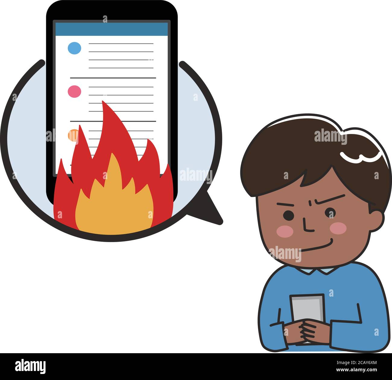 Uomo che postano argomenti infiammatori su scopo. Illustrazione vettoriale isolata su sfondo bianco. Illustrazione Vettoriale